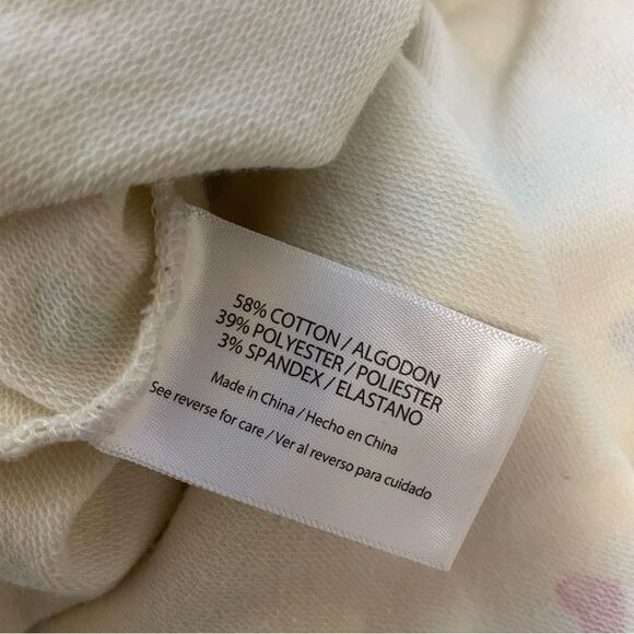 Wildfox Cream Heart Long Sleeve Cropped Sweatshirt Size XL - Picture 8 of 8